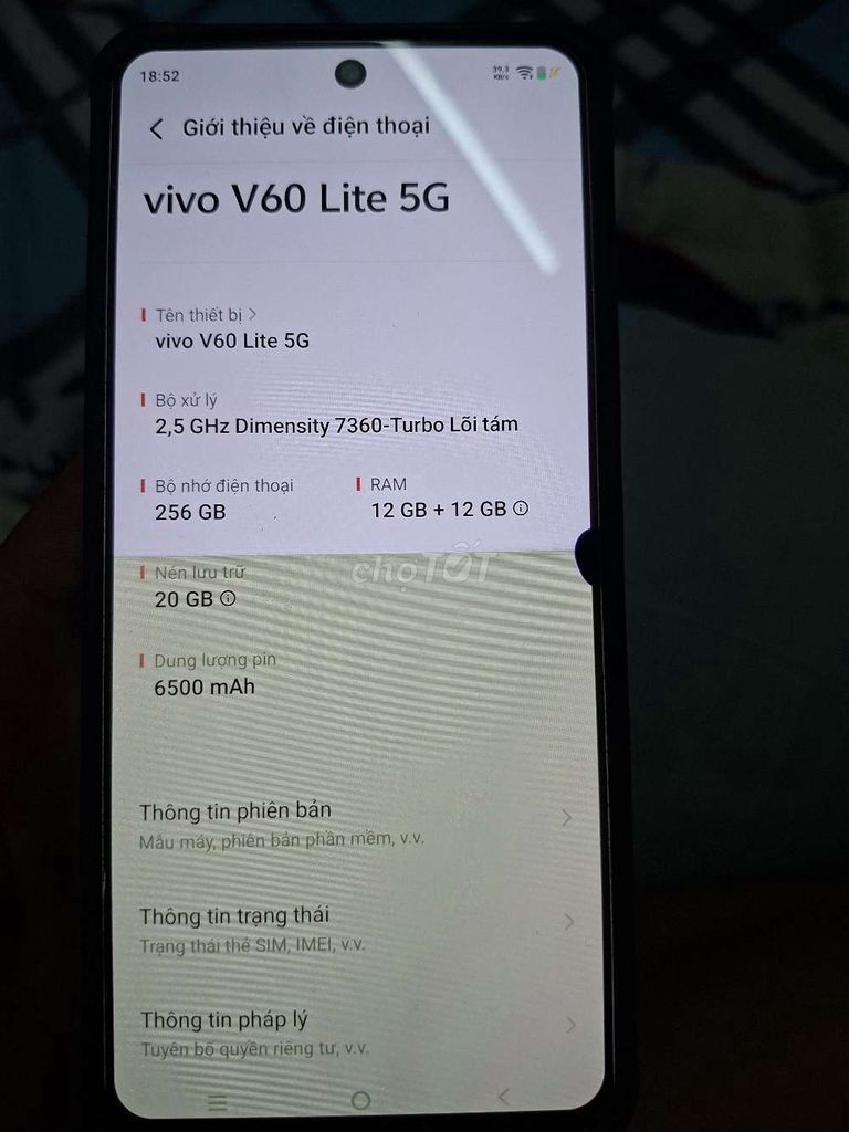 Vivo V60 Lite 5G 256GB Xám. Mua bán Điện thoại tại Huyện Nhà Bè Tp Hồ Chí Minh được đăng bởi Đỗ Châu hình 1