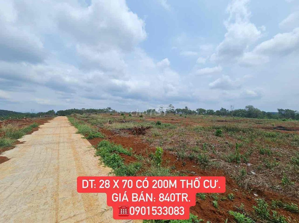 Cần Bán Đất cách QL 14 1,9Km gần UBND Xã Đăk Ru, Đăk R'lấp. DT 28 x 70