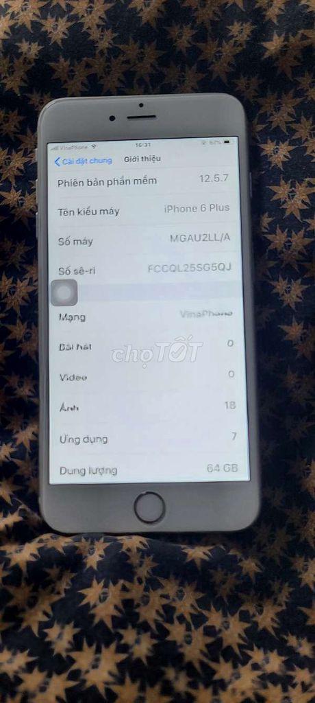 iPhone 6 Plus 64GB Bạc. Mua bán Điện thoại tại Quận Ninh Kiều Cần Thơ được đăng bởi BÌNH AN hình 1