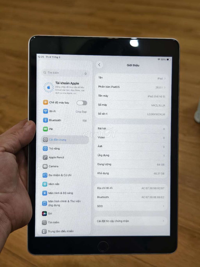 Apple iPad Gen 9 64GB Bạc. Mua bán Máy tính bảng tại Quận Hoàng Mai Hà Nội được đăng bởi khanh hình 1