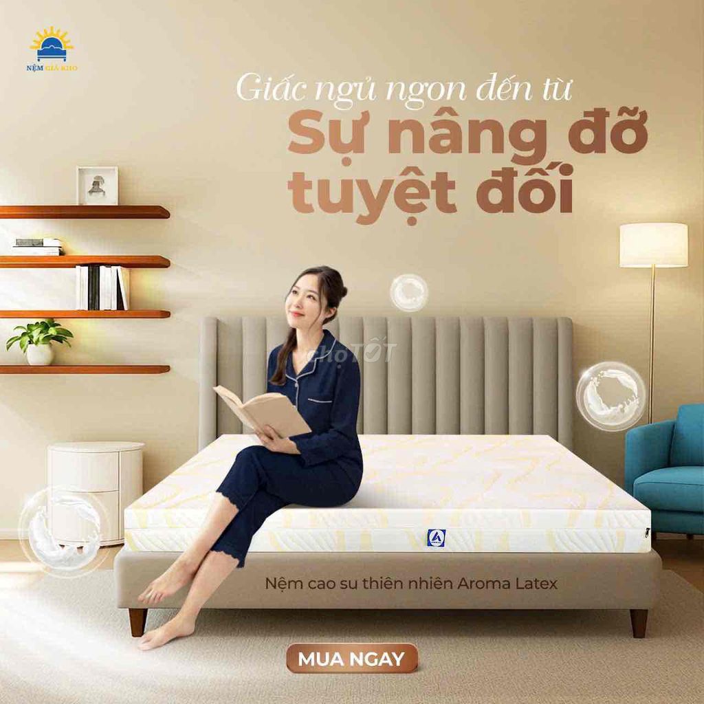 Nệm Aroma Latex cao su thiên nhiên. Mua bán Giường, chăn ga gối nệm tại Thành phố Long Xuyên An Giang được đăng bởi Nệm Giá Kho Mỹ Xuyên hình 1
