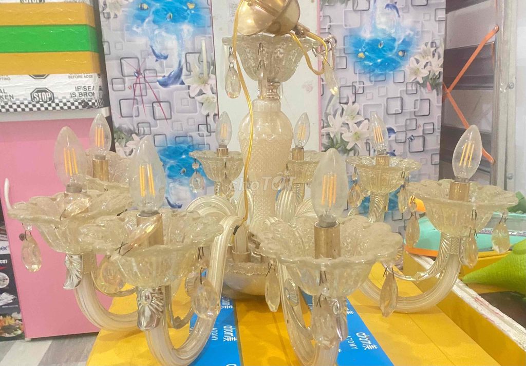 Đèn chùm thủy tinh vàng. Mua bán Đèn tại Thành phố Biên Hòa Đồng Nai được đăng bởi Tóc Giavinh hình 1
