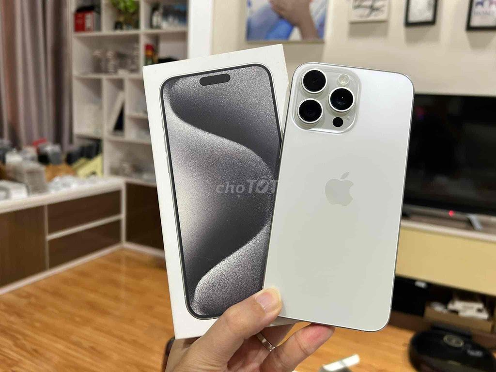 iPhone 15 Pro Max 256G FULLBOX trắng APPLE 2025