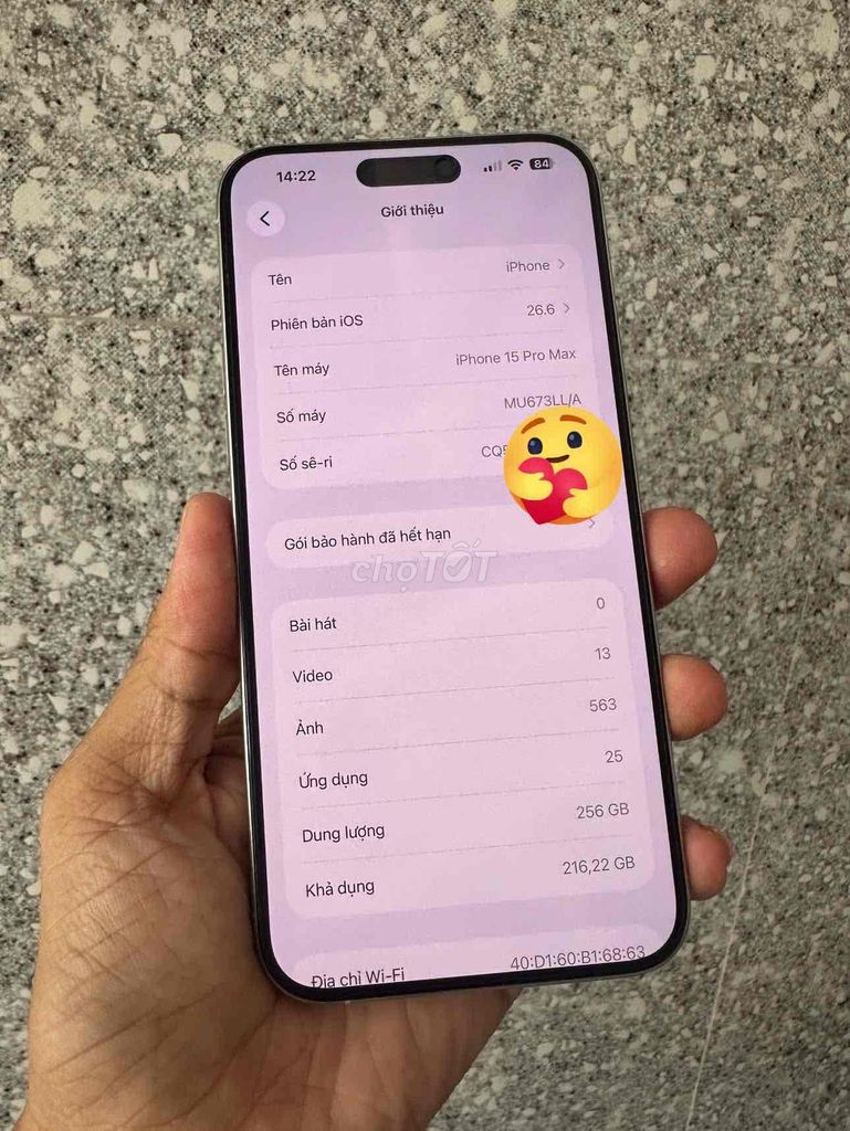 Apple iPhone 15 Pro Max 256GB Trắng Đã CNC sim. Mua bán Điện thoại tại Thành phố Bến Tre Bến Tre được đăng bởi Máy tính Chí Lãm hình 1