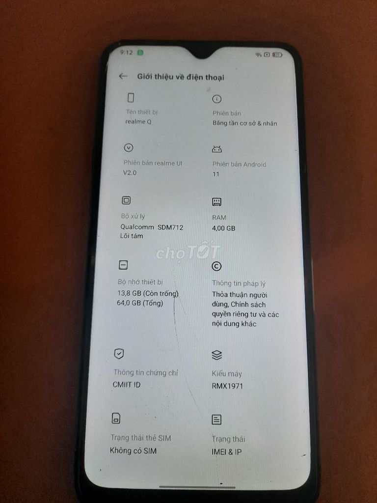 Realme 5 Pro 4/64G Nứt kính bán hoặc giao lưu. Mua bán Điện thoại tại Thành phố Biên Hòa Đồng Nai được đăng bởi Trung Hoang hình 1