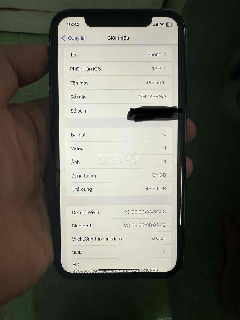 Apple iPhone 11 64GB Đen Đã sử dụng. Mua bán Điện thoại tại Thành phố Biên Hòa Đồng Nai được đăng bởi Giải Trí TV ĐNĐ hình 1