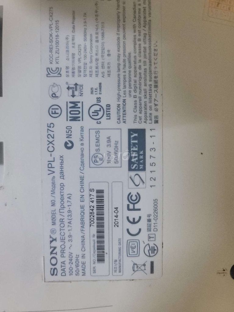Máy chiếu Sony VPL-CX275 Trắng đã qua sử dụng. Mua bán Đồ dùng văn phòng tại Thành phố Thủ Đức Tp Hồ Chí Minh được đăng bởi VIET HUNG hình 1