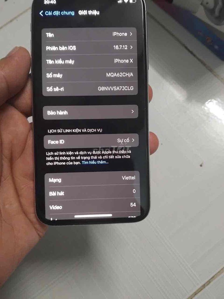 Apple iPhone X Đen. Mua bán Điện thoại tại Thành phố Mỹ Tho Tiền Giang được đăng bởi Minh Thành hình 1