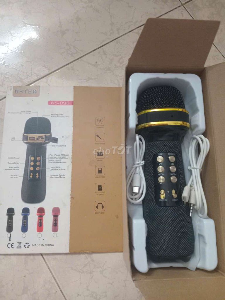 Micro karaoke WSTER WS-898 Đen. Mua bán Tivi, Âm thanh tại Quận 5 Tp Hồ Chí Minh được đăng bởi Nguyenphuong hình 1
