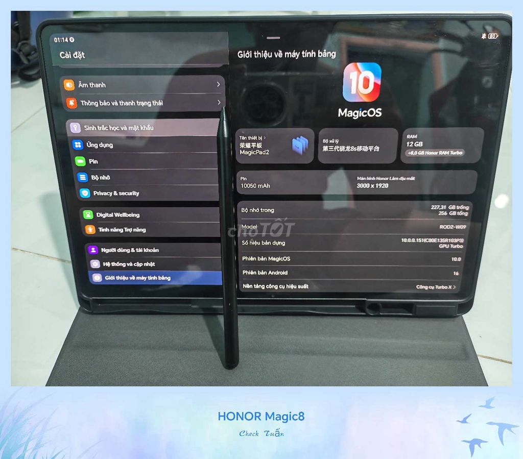 Honor Magic8 12GB/256GB Bạc. Mua bán Máy tính bảng tại Thành phố Biên Hòa Đồng Nai được đăng bởi tuấn  hình 1