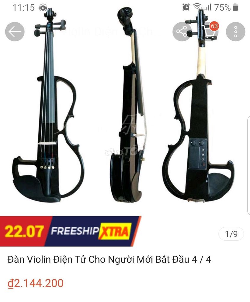 0798781286 - Đàn violin điện tặng nhiều phụ kiện