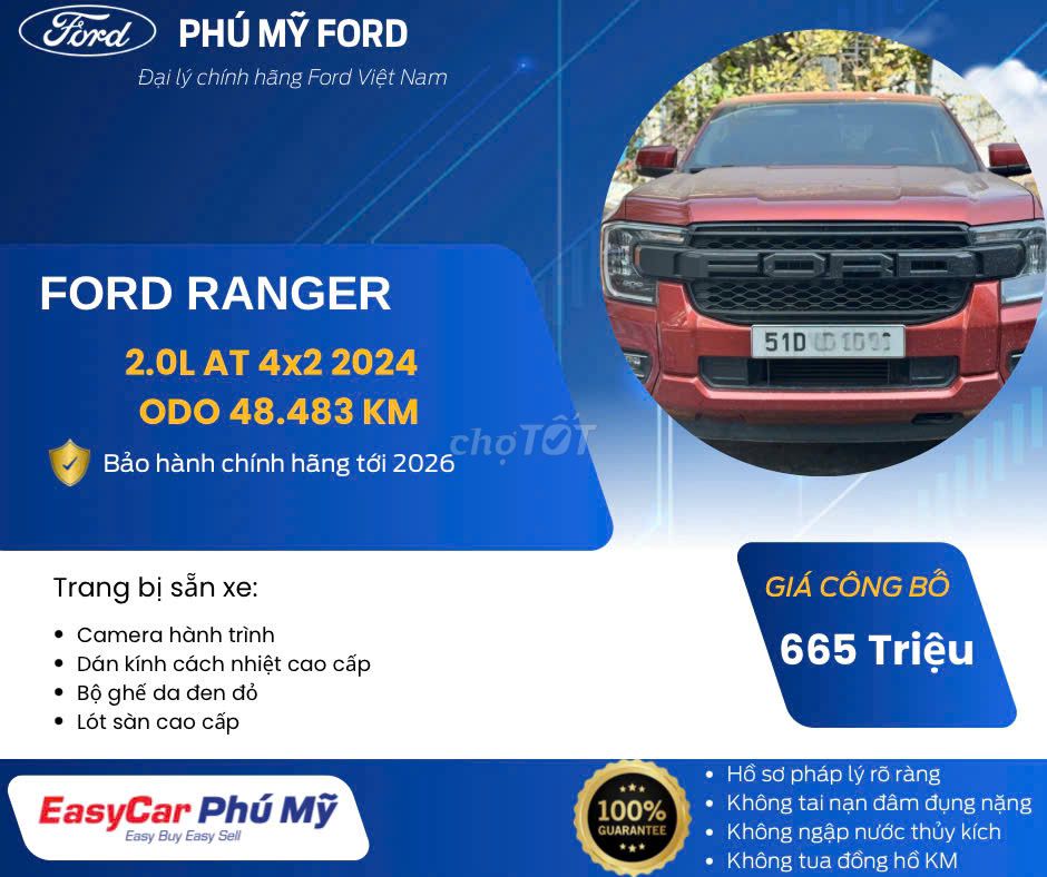 Ford Ranger 2024 XLS 2.0L 4x4 AT - 48483 km