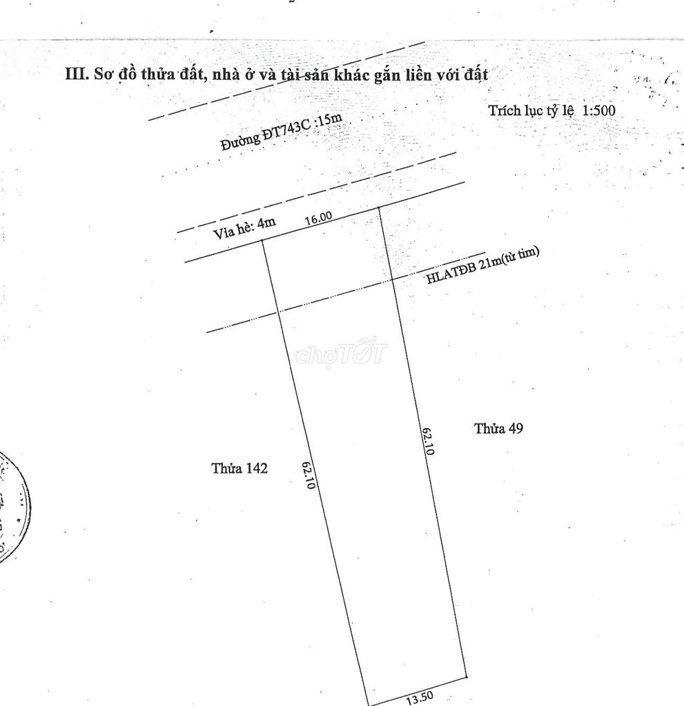 Bán lô đất 900m²  MT đường ĐT743C – P. Bình Hòa, TP. Thuận An. Mua bán đất tại Thành phố Thuận An Bình Dương được đăng bởi Bạch Hải hình 2