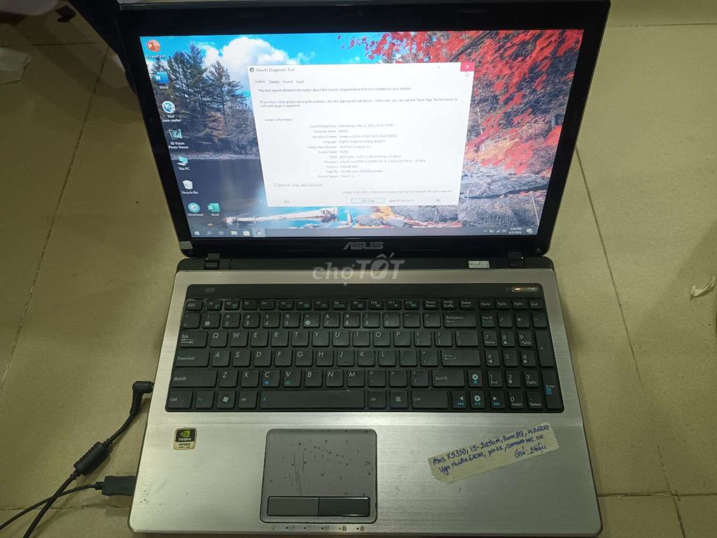 Asus K53SD i5-2450M ram8GB ssd120GB vga 610M. Mua bán Laptop tại Quận Hải Châu Đà Nẵng được đăng bởi NGUYỄN ĐĂNG LÝ hình 1