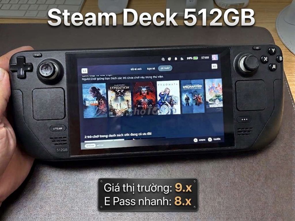 Máy chơi game Steam Deck 512GB Đen. Mua bán Thiết bị chơi game tại Thành phố Nha Trang Khánh Hòa được đăng bởi DI ĐỘNG TỐT hình 1