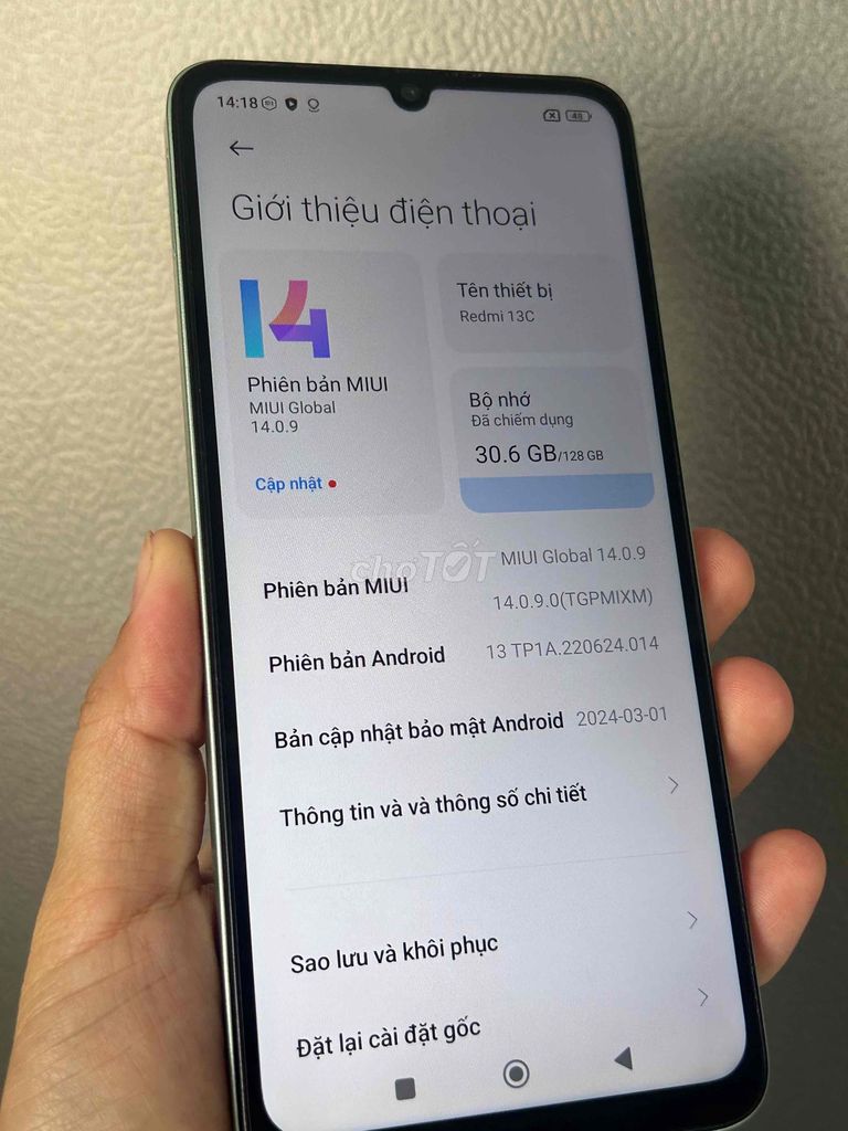 Xiaomi Redmi 13C 128GB Xanh lá. Mua bán Điện thoại tại Huyện Vũng Liêm Vĩnh Long được đăng bởi trinh hình 1