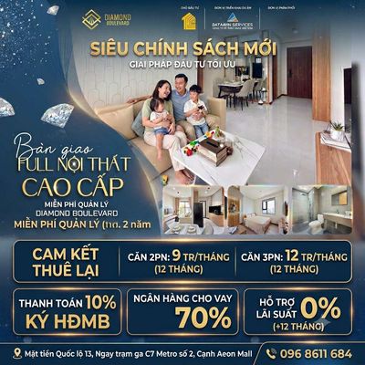 CAM KẾT THUÊ 9TR/THG, CHỈ TỪ 200TR SỞ HỮU NGAY CH FULL NT