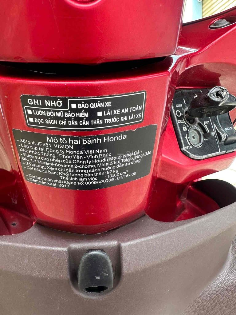 VISION 2017 XE ZIN MỘC, BAO TRANH CHẤP. Mua bán Xe máy tại Huyện Thạnh Phú Bến Tre được đăng bởi XE MÁY MINH TÂN hình 5