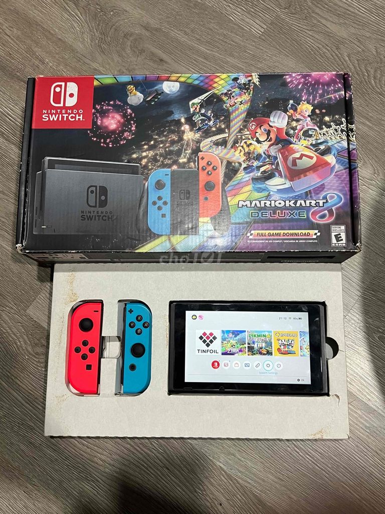 nintendo switch V2 h@ck 128gb fullbox mario kart 8