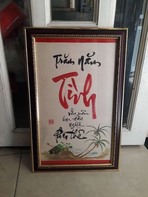 Tranh thư pháp "TÌNH TRĂM NĂM" 350k. Mua bán Đồ sưu tầm, đồ cổ tại Quận 1 Tp Hồ Chí Minh được đăng bởi chi nguyen