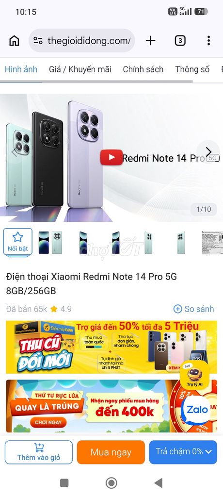 Xiaomi Redmi Note 14 Pro 5G 8GB/256GB. Mua bán Điện thoại tại Huyện Ea H'leo Đắk Lắk được đăng bởi Người Dùng hình 1