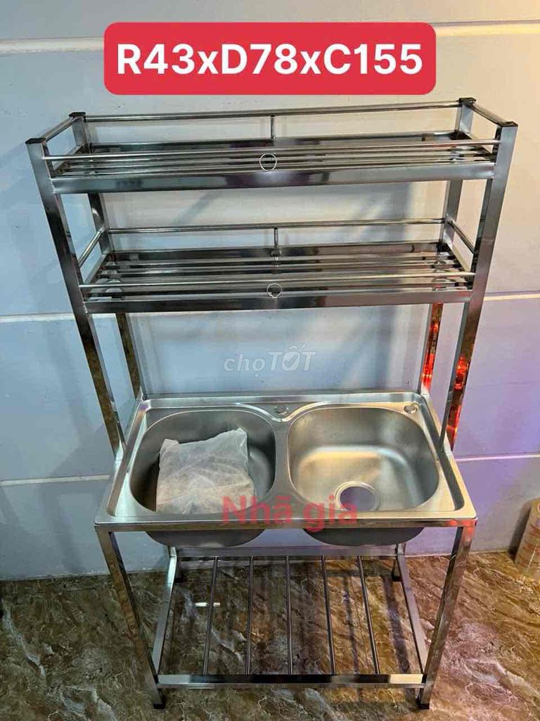 THANH LÝ BỒN RỬA CHÉN 2 NGĂN CÓ KỆ ÚP CHÉN. Mua bán Nội thất, đồ gia dụng khác tại Huyện Củ Chi Tp Hồ Chí Minh được đăng bởi  INOX NHÃ GIA 218 hình 1