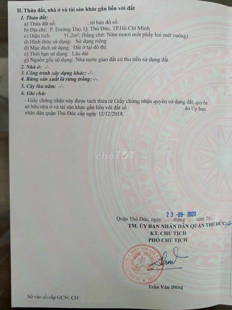 BÁN NHANH LÔ ĐẤT HẺM Ô TÔ ĐẶNG VĂN BI, P. TRƯỜNG THỌ. Mua bán Đất tại Thành phố Thủ Đức Tp Hồ Chí Minh được đăng bởi Trần Trọng Nhân hình 6