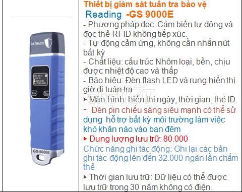 Máy bấm vong tuần tra bảo vệ DATHAO GS9000E. Mua bán Thiết bị đeo thông minh tại Quận 4 Tp Hồ Chí Minh được đăng bởi dathaco viet nam hình 1