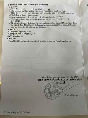 Đất ở + đất cây lâu năm. Mua bán đất tại Huyện Châu Thành Đồng Tháp được đăng bởi Phan Minh Tâm