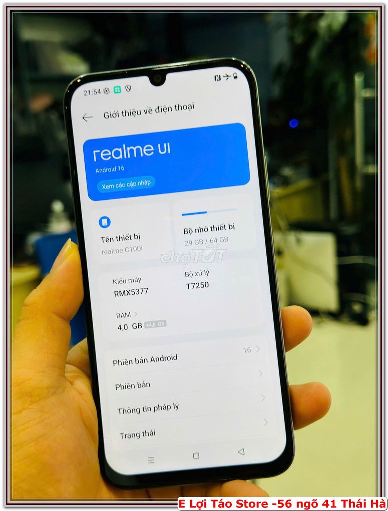 Realme C100i 4GB/64GB Dusk Gray BH 21/06/2027. Mua bán Điện thoại tại Quận Đống Đa Hà Nội được đăng bởi Nguyễn Tiến Lợi hình 1