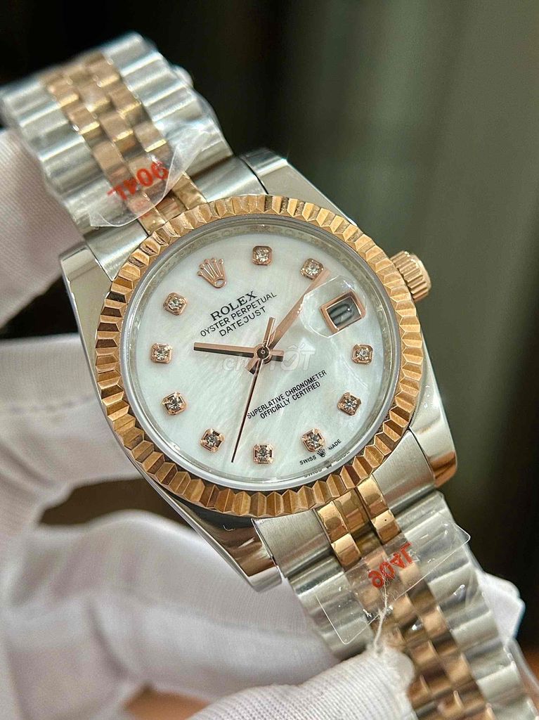 Datejust khảm xà cừ Demi vàng hồng