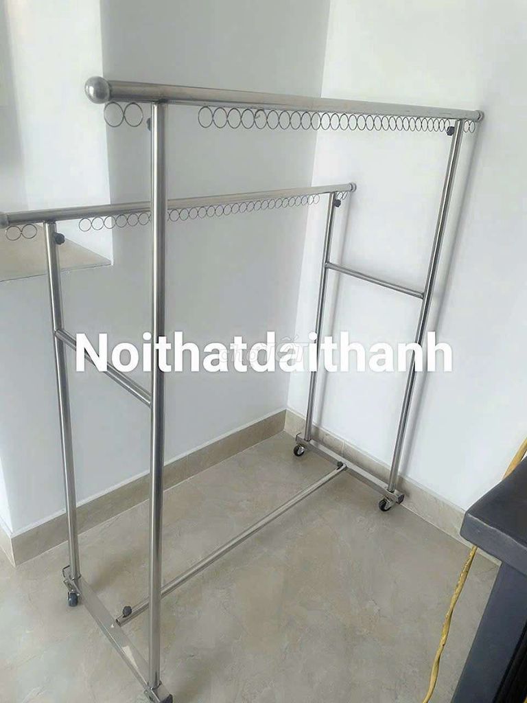 Xào phơi đồ 2 tầng inox có móc khoen - giao HCM