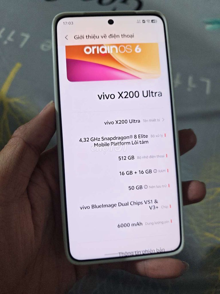 Vivo X200 Ultra 5G 512GB Trắng giao lưu. Mua bán Điện thoại tại Thành phố Biên Hòa Đồng Nai được đăng bởi Long Huynh hình 1