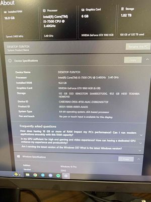 ゲーミングPC/i5 7500 GTX1060 16GB NVMe 256GB PC GAMING i5-7500 GTX 1060 16GB/120GB SSD - 132948431