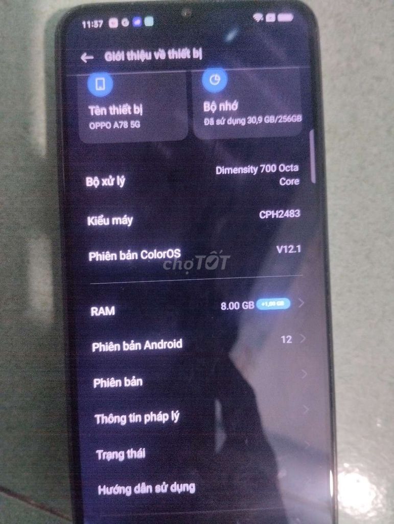 OPPO A78 5G Đen 256GB. Mua bán Điện thoại tại Quận Bình Tân Tp Hồ Chí Minh được đăng bởi TRUONG CHI TAM hình 1