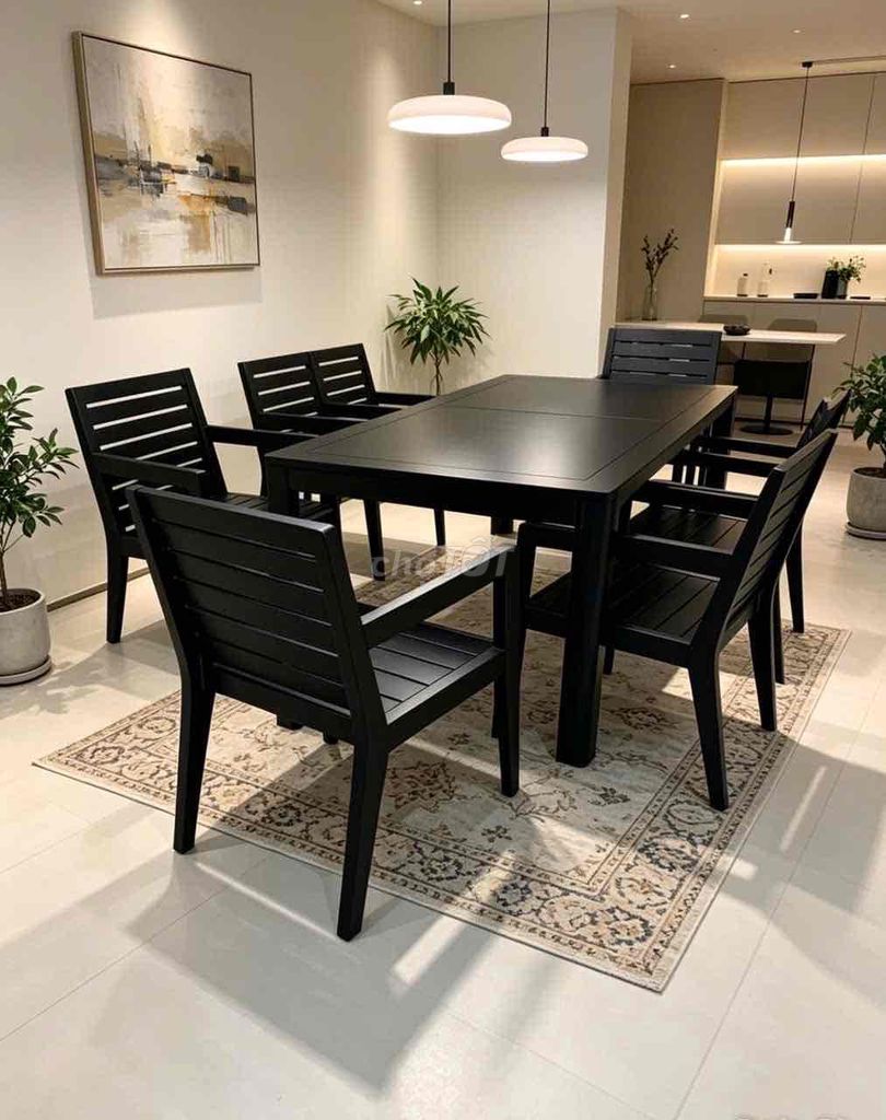 Bộ bàn ăn Gỗ Đen 6 người Hiện đại. Mua bán Bàn ghế tại Huyện Trảng Bom Đồng Nai được đăng bởi Hoan Nguyen hình 1
