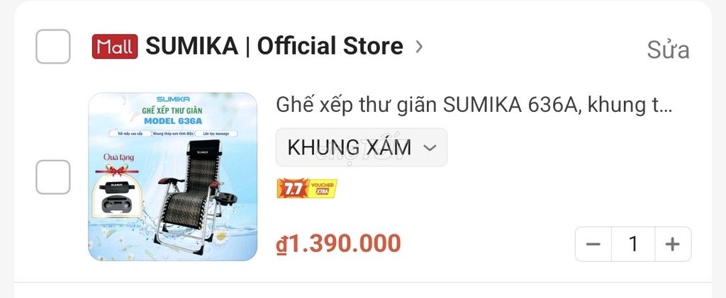 Bán ghế xếp thư giãn sumika