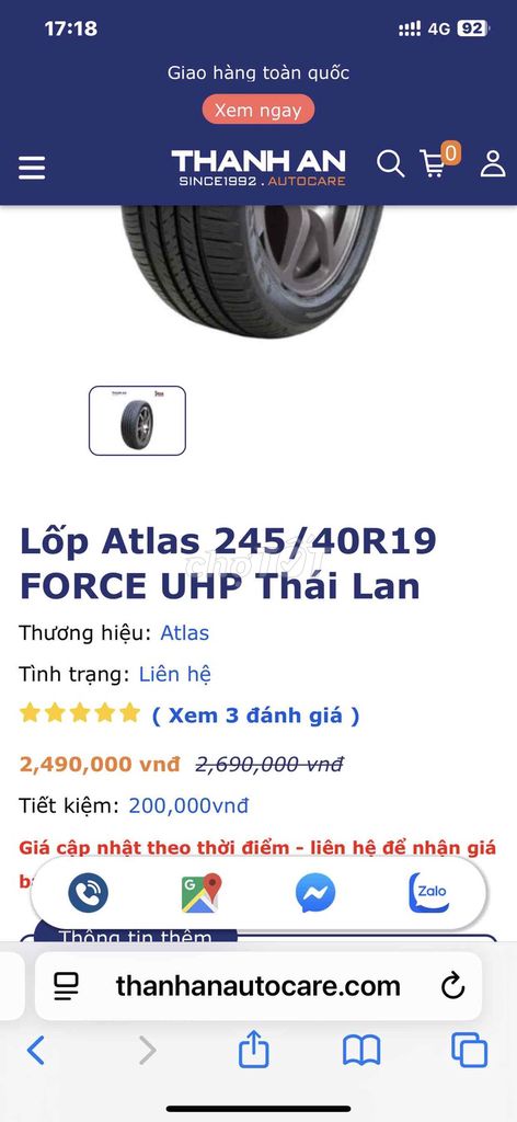bán rẻ 245/40/19 atlat mới 99,9%. Mua bán Phụ tùng xe tại Quận 7 Tp Hồ Chí Minh được đăng bởi Tony Tèo hình 4
