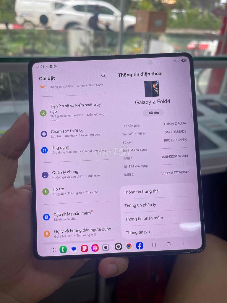 SAMSUNG Z FOLD4 R12/256GB bản VN new 99%. Mua bán Điện thoại tại Quận Đống Đa Hà Nội được đăng bởi HIẾU STORE hình 1