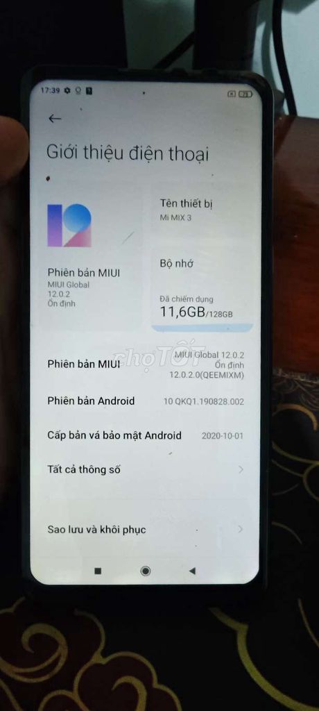 Mix mi 3 ram 6 128g máy ngoại hình xấu. Mua bán Điện thoại tại Thành phố Buôn Ma Thuột Đắk Lắk được đăng bởi Ngọc Quý hình 1