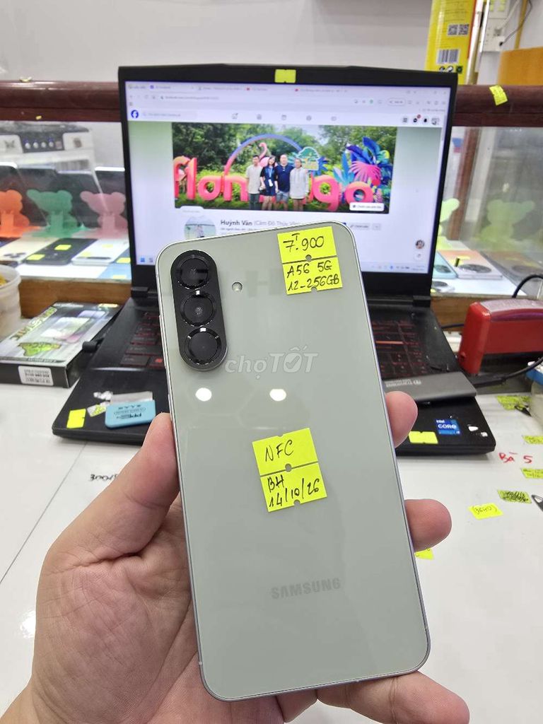 Samsung Galaxy A56 5G Xanh - 12/256GB. Mua bán Điện thoại tại Thành phố Long Xuyên An Giang được đăng bởi Facebook Cầm Đồ Thúy Vân hình 1