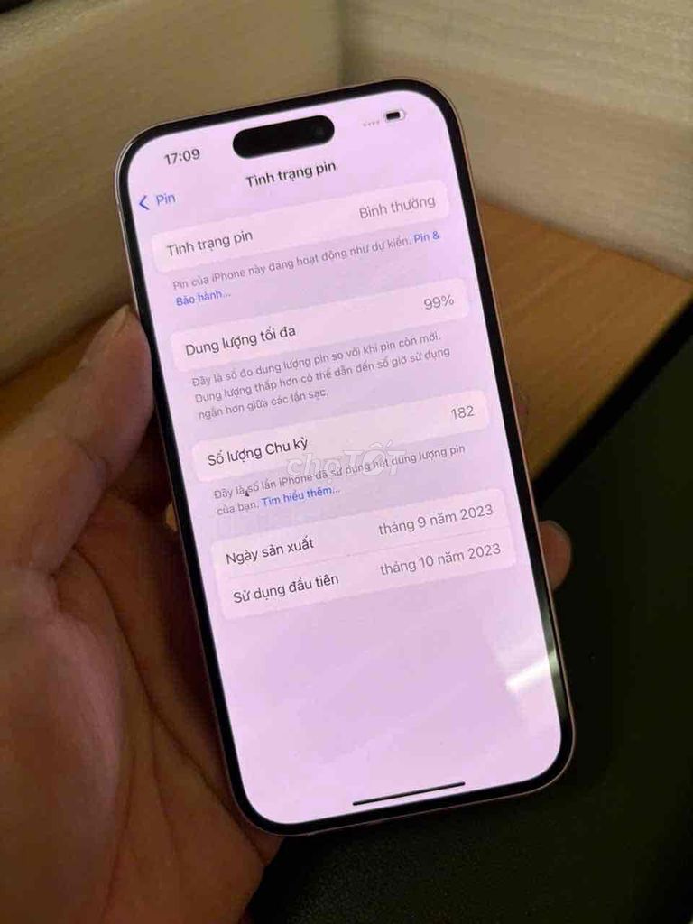 iPhone 15 128Gb pin 99 giá 14tr500