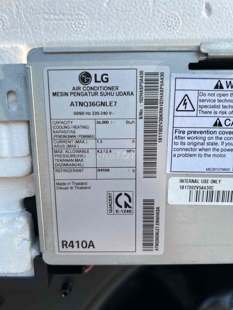 Thanh lý máy lạnh Âm Trần LG 4hp inverter mới 98%
