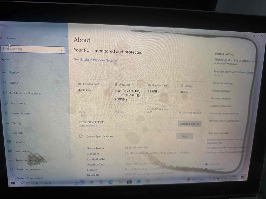 Apple MacBook Pro i5 4GB/466GB Like New. Mua bán Laptop tại Huyện Trảng Bom Đồng Nai được đăng bởi An nhiên hình 1