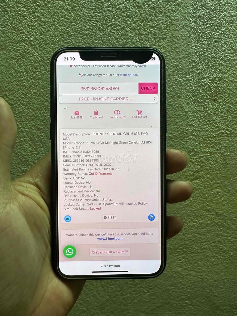 Apple iPhone 11 Pro 64GB. Mua bán Điện thoại tại Quận Đống Đa Hà Nội được đăng bởi TLe  hình 1
