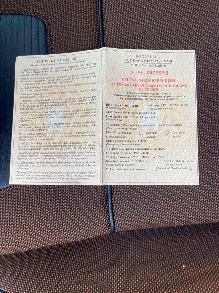 🌟🆘🌟Ford Wildtrak 3.2 2017 2 cầu - chuẩn odo lướt. Mua bán Ô tô tại Quận Bình Tân Tp Hồ Chí Minh được đăng bởi Nguyễn Duy hình 13