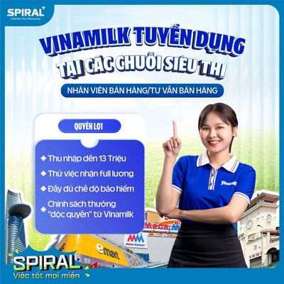 [NAM ĐỊNH] TUYỂN NVBH VINAMILK KÊNH SIÊU THỊ