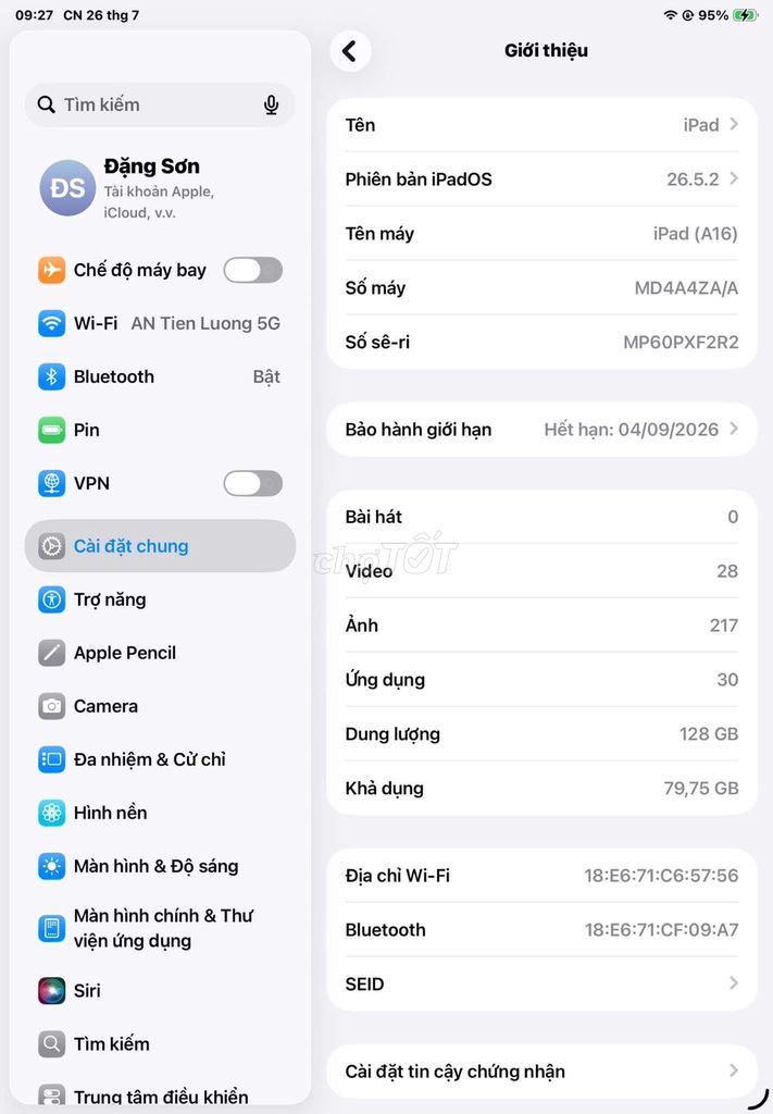 Apple iPad (A16) 11 inch 128GB Xanh. Mua bán Máy tính bảng tại Thành phố Việt Trì Phú Thọ được đăng bởi Gấu Bắc Cực hình 1