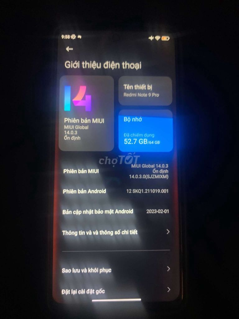 Xiaomi Redmi Note 9 Pro 64GB Đen. Mua bán Điện thoại tại Thành phố Thủ Đức Tp Hồ Chí Minh được đăng bởi Joi TV hình 1