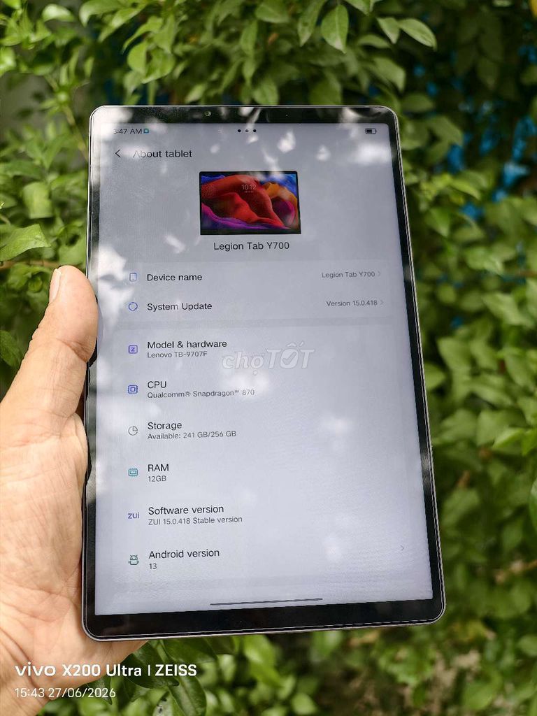 Lenovo Legion Tab Y700 Snap 870 12GB/256GB Xám. Mua bán Máy tính bảng tại Thành phố Thủ Dầu Một Bình Dương được đăng bởi Bùi Văn Kỷ hình 1